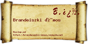 Brandeiszki Ámos névjegykártya